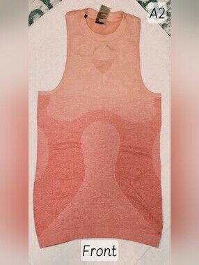 Gymshark Peach Pink Orange Coral Ombre Seamless Tank Top - Size S LIKE NEW